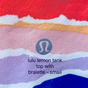 Lulu Lemon workout tank with bralette